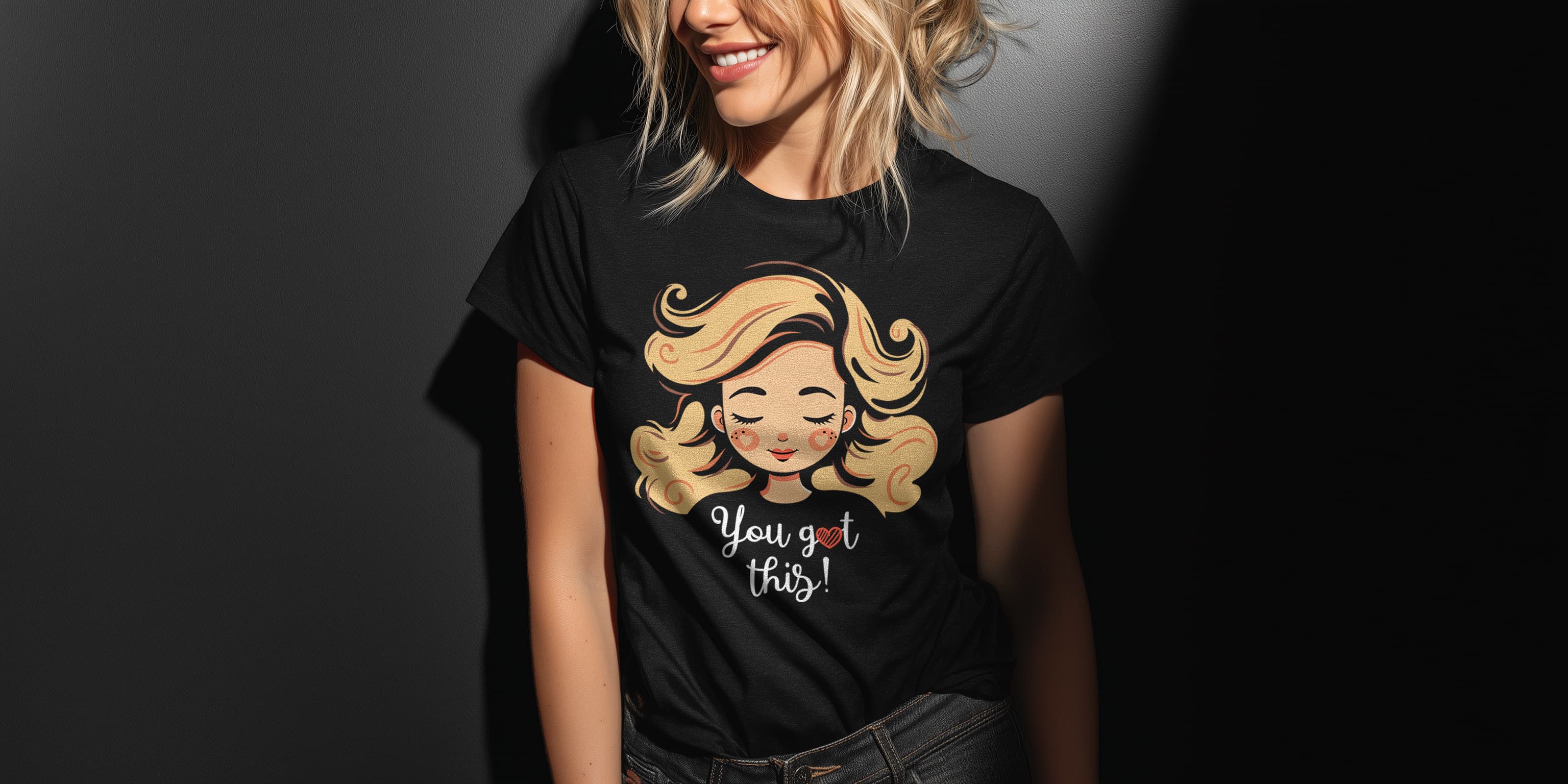 T-shirt design: You got this! affirmation character design empowerment encouragement graphic design illustration inspirational mental health motivational positivity poster design self confidence supportive t shirt t shirt design typography wholesome