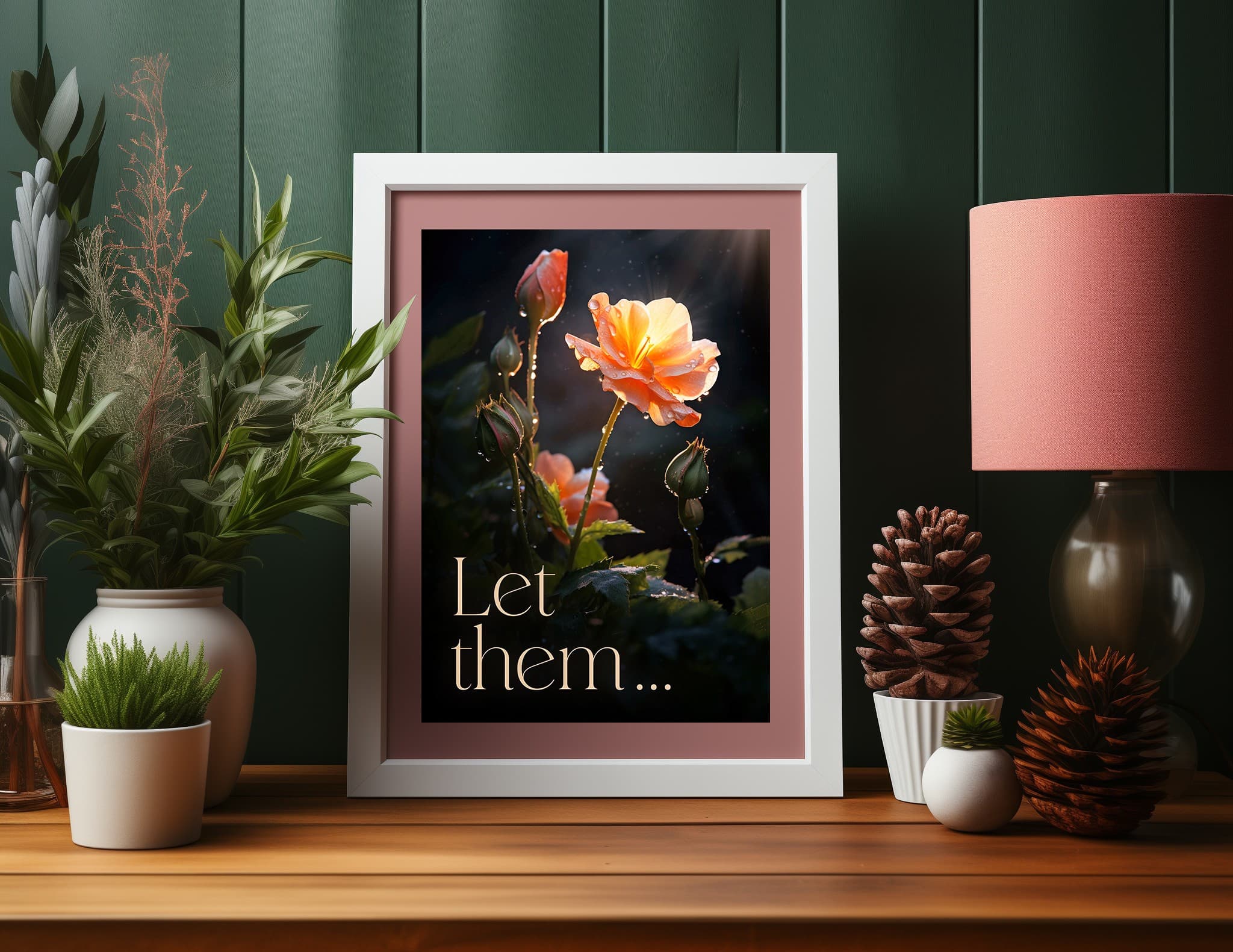 Motivational poster: Let them bloom elegant floral graphic design growth inspirational mental health minimalism modern art motivational poster design self care typography visual metaphor