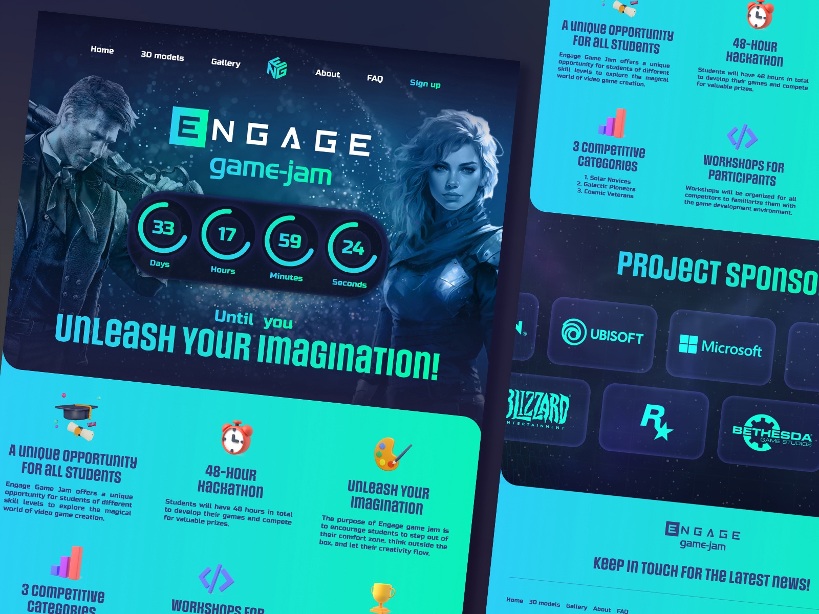 Engage Game Jam website UI/UX project preview