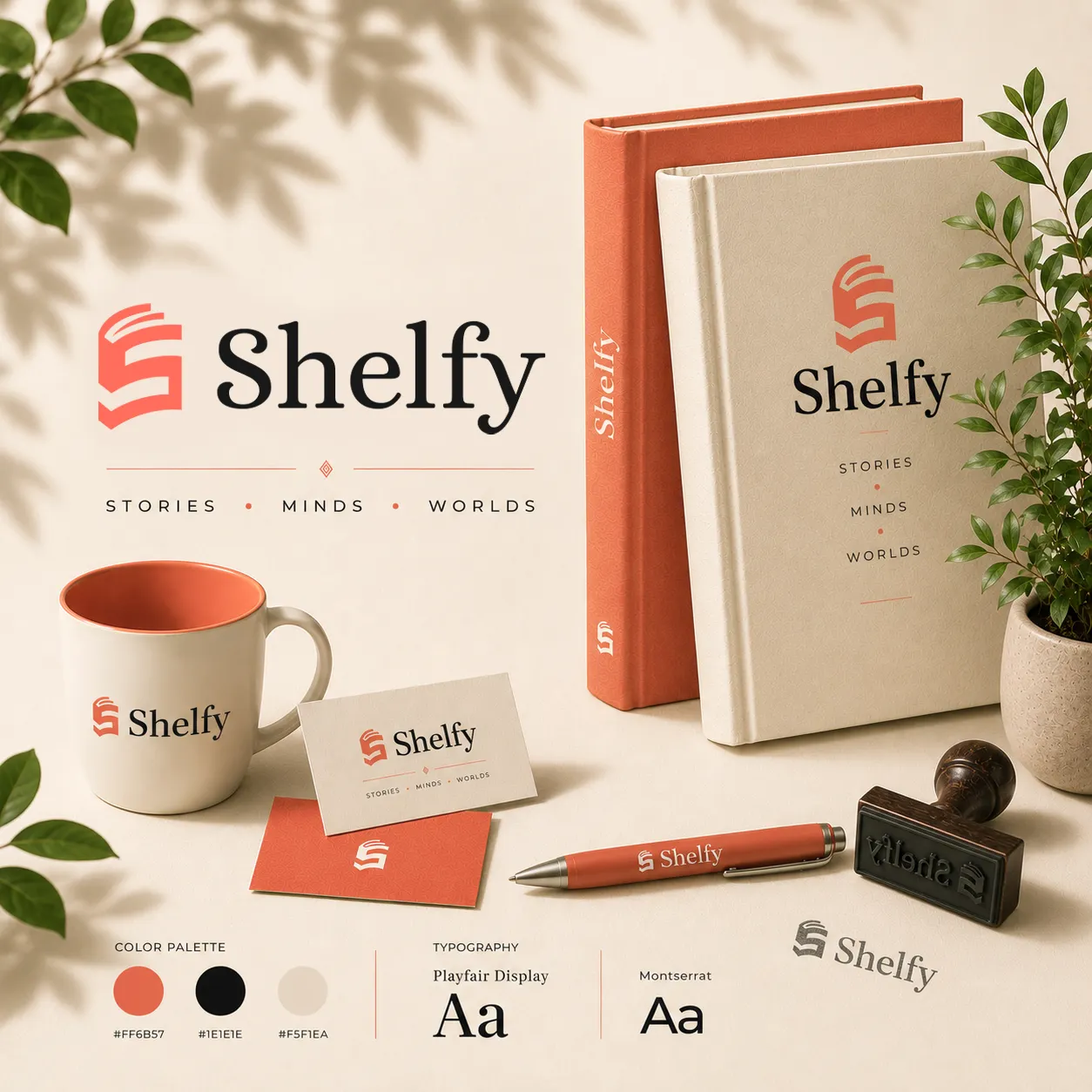 Shelfy Logo Concept book branding elegant graphic design library logo minimal logo modern logo visual identity